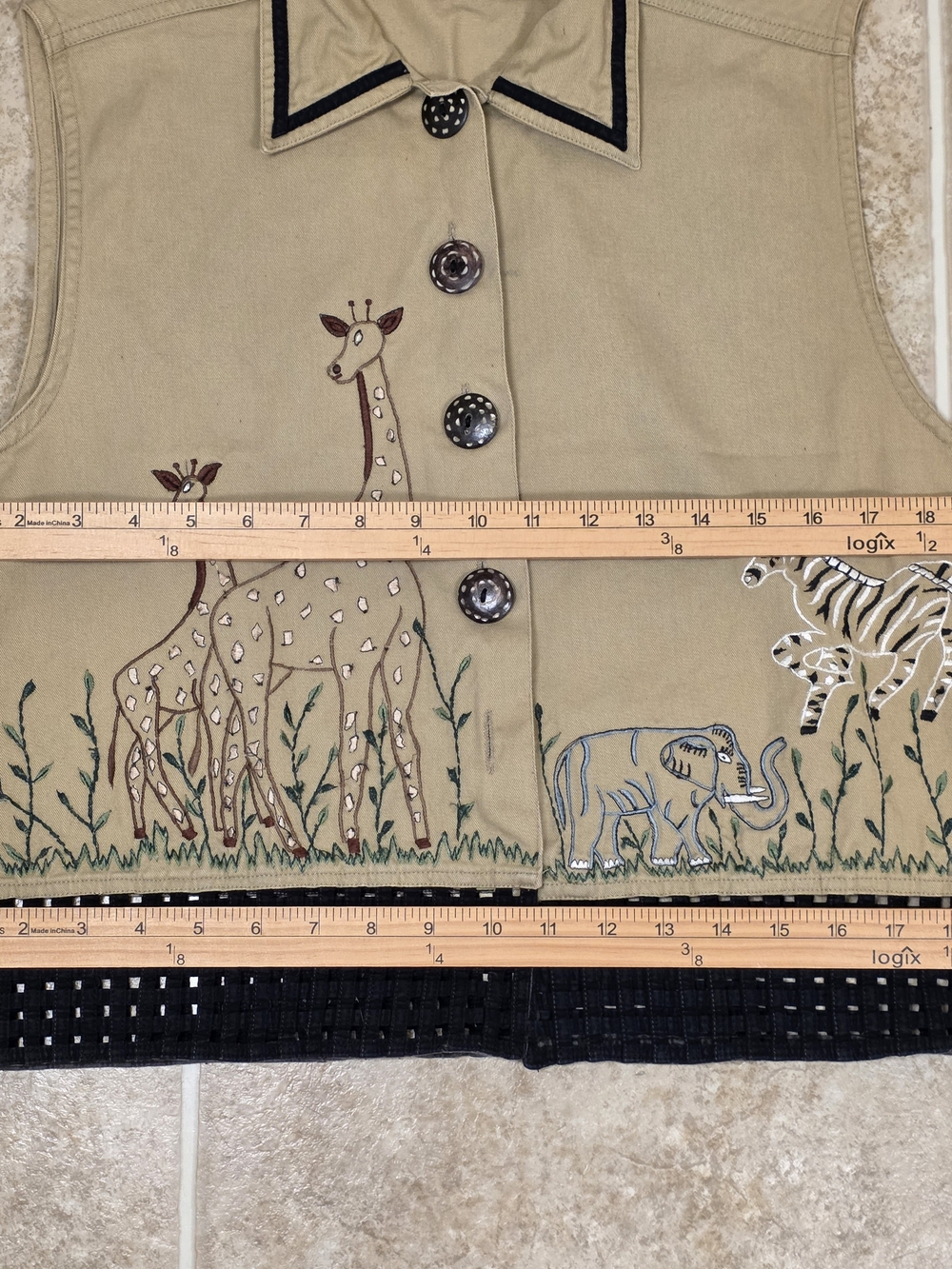 Vintage Y2K Safari Animal Embroidered Vest - Picture 11 of 12